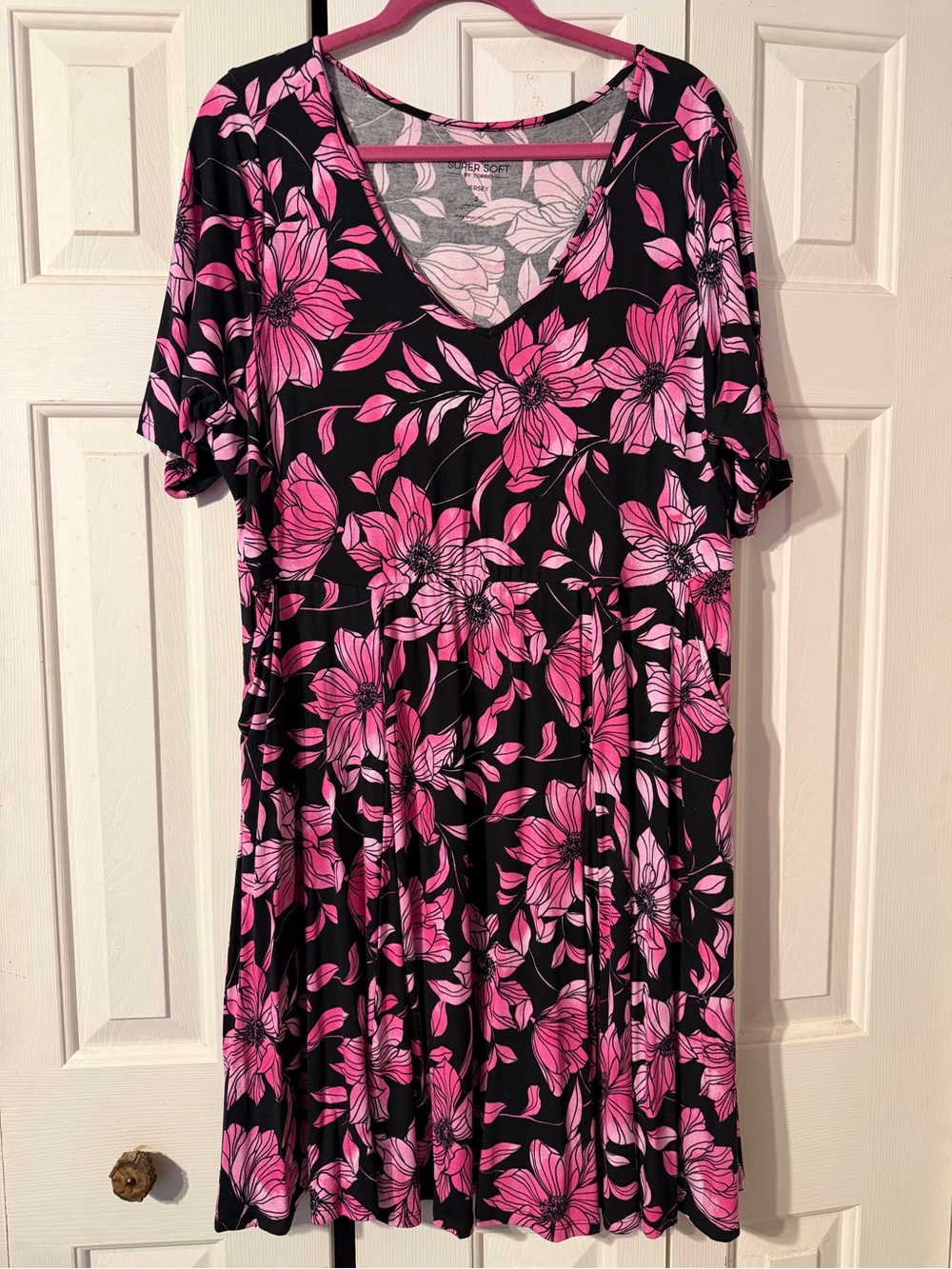 torrid Black Dress with Pink Floral Print